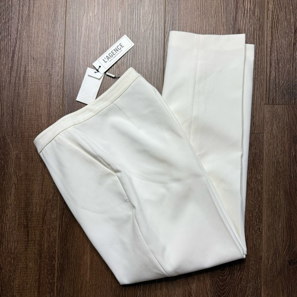 L'AGENCE Sawyer trouser pant in ivory 6 - Picture 9 of 12